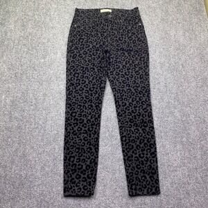 Madwell 9 Mid-Rise Skinny Jeans‎ Flocked Leopard Animal Print Black Sz 26 NWT
